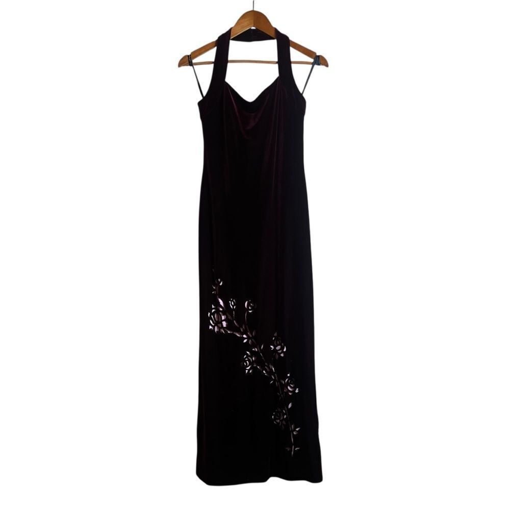 Morgan and Co. by Linda Bernell velvet halter dress